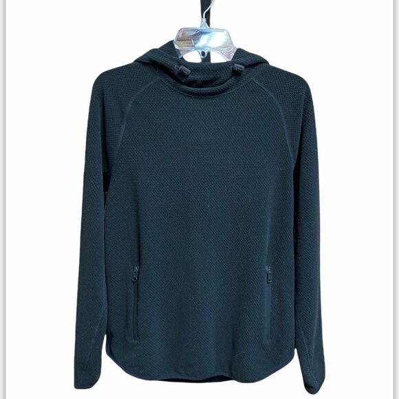 American Eagle Black Textured Active Flex Long Sleeve Hoodie - Picture 1 of 16